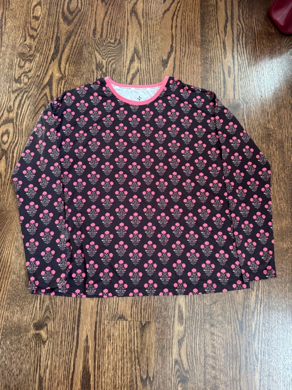 Tuckernuck Black Long Sleeve Sweater  with Pink Floral Motif
